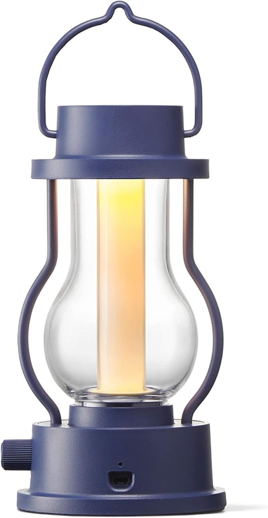 BALMUDA The Lantern | Rechargeable LED Lantern | 3 Light Modes: Candle, Amber, & Warm White | Battery Operated | Lightweight | Water-Resistant | US Version | Navy