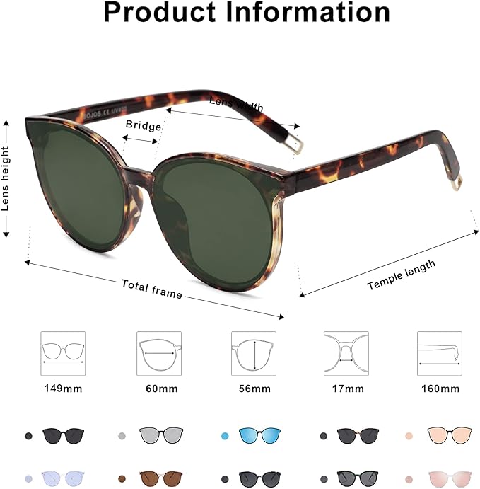 SOJOS Fashion Round Sunglasses for Women Men Oversized Vintage Shades SJ2057