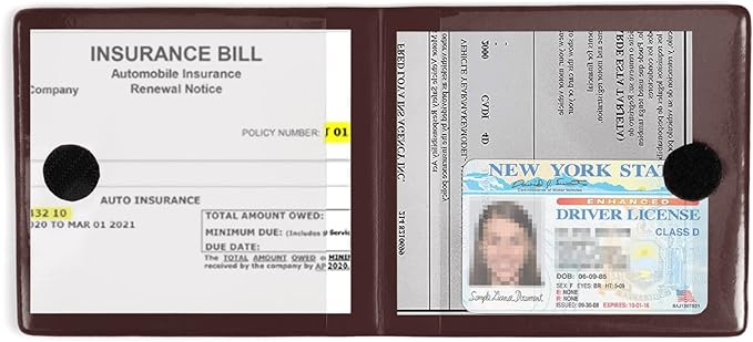 UYYE Car Registration and Insurance Card Holder, Vehicle Glove Box Car Organizer, Interior Car Accessories for Documents, Cards, License - 2 Pack