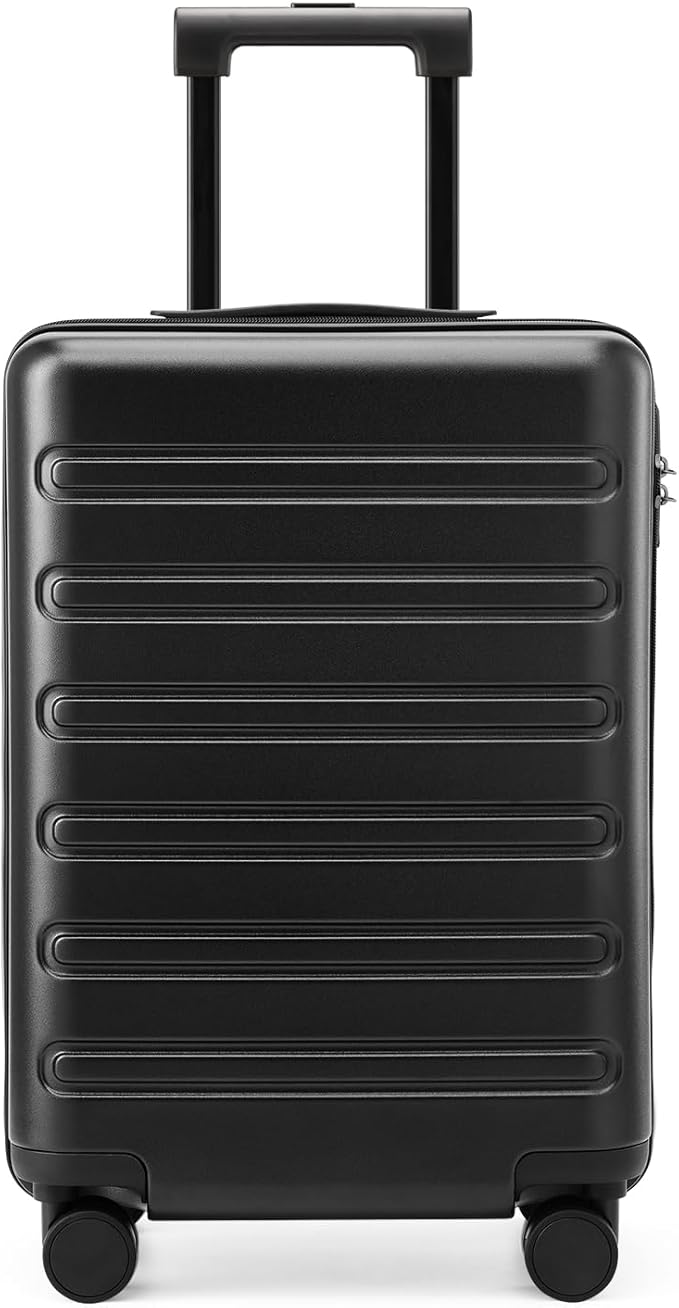 NINETYGO Medium Checked Luggage 24 Inch, Checking In Luggage with Smooth Double Spinner Wheels, Hard Shell PC+ABS Suitcase, Lightweight Travel Luggage, TSA Approved (Black, Andes)