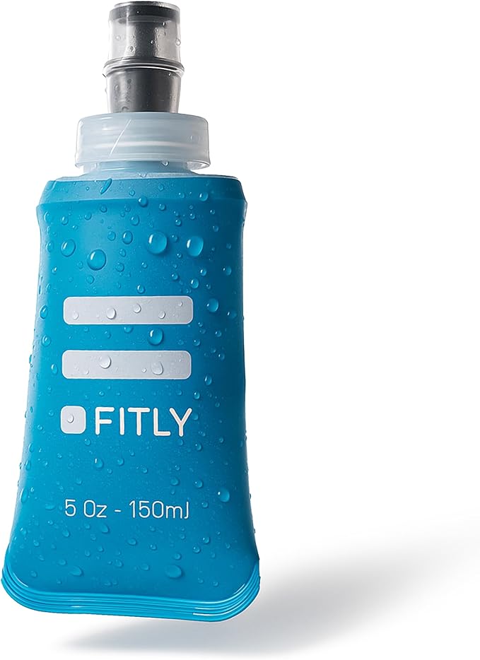 FITLY Soft Flask - Shrink As You Drink Soft Water Bottle for Hydration Pack - Folding Water Bottle Ideal for Running, Hiking, Cycling, Climbing & Rigorous Activity