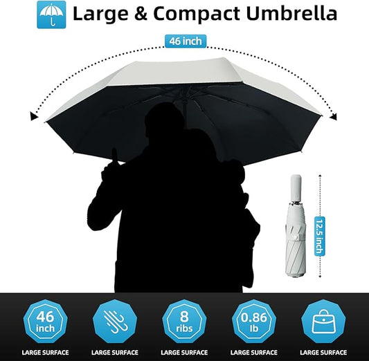 Compact Travel Umbrella, Small Pocket Mini Umbrella for Purse Wallet, UV Sun Rain Umbrellas for Backpack, Portable Folding Umbrellas for Women Kids