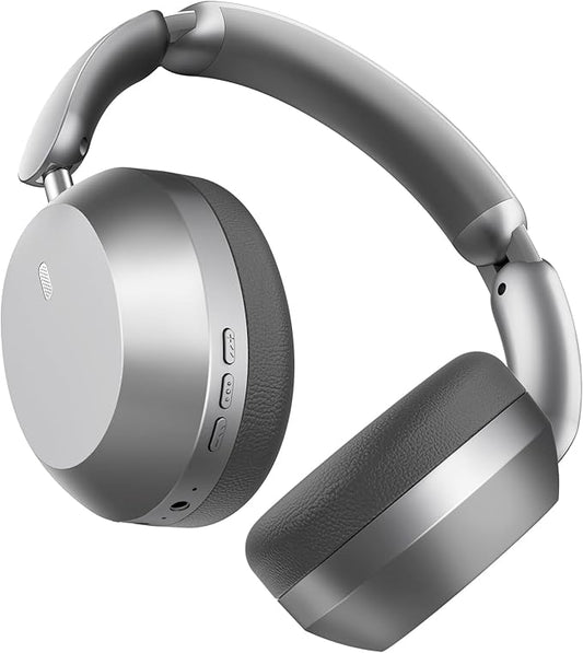 Wentronic Y04 Bluetooth Headphones Active Noise Cancelling Wireless Over Ear Headsets 48 Hours Playtime High Sound Quality Foldable Earphones with Soft Ear Cushion for Travel - Grey