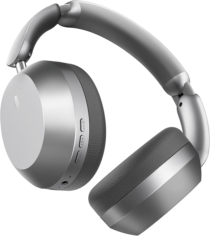 Wentronic Y04 Bluetooth Headphones Active Noise Cancelling Wireless Over Ear Headphones 48 Hours Playtime High Sound Quality Foldable Headphones with Soft Ear Cushion for Travel - Grey