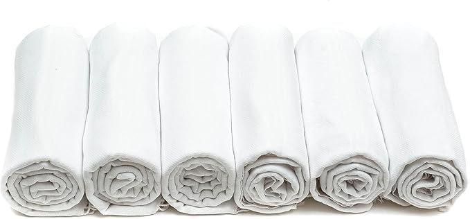 HAVLULAND Turkish Beach Towels| Pack of 6| Oversized White Beach Towel for tie dye Party, Extra Large 72"X40"- Ultra Soft, Quick-Dry, Super Absorbent, Sand Free & Compact, Lightweight Travel Towels