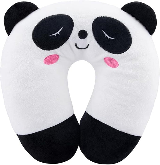EKDJKK Travel Pillow for Kids, Cute Animal Neck Pillow Support U Shaped Cushion Plush Soft Rest Reading Pillow Sleeping Pillow for Airplane Train Car (Panda)