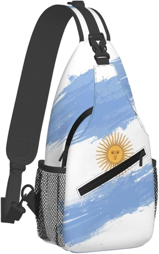 Argentina Flag Sling Bag Multipurpose Crossbody Sling Backpack Travel Cycling Hiking Shoulder Bag For Women Men