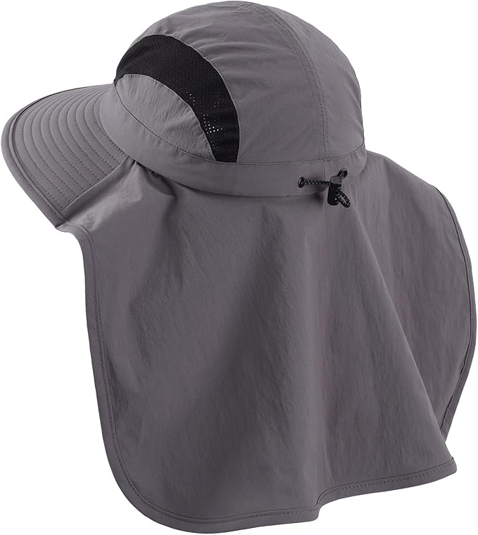 Home Prefer UPF 50+ Sun Hats for Men Women Wide Brim Fishing Hat with Neck Flap UV Protection Sunblock Safari Bucket Hat