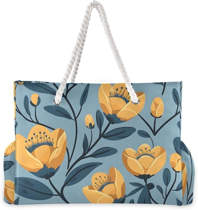 senya Large Beach Shoulder Bags Canvas Tote Water Resistant for Gym Travel Daily