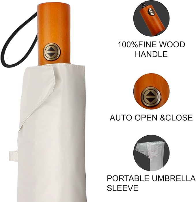 Satol Extra Large Golf Umbrella, 46/54/62 Inch Windproof 10 Ribs Vented Double Canopy Reflective Strips Automatic Open/Close Waterproof UV Protection Portable Compact Umbrella for Outdoor & Travel