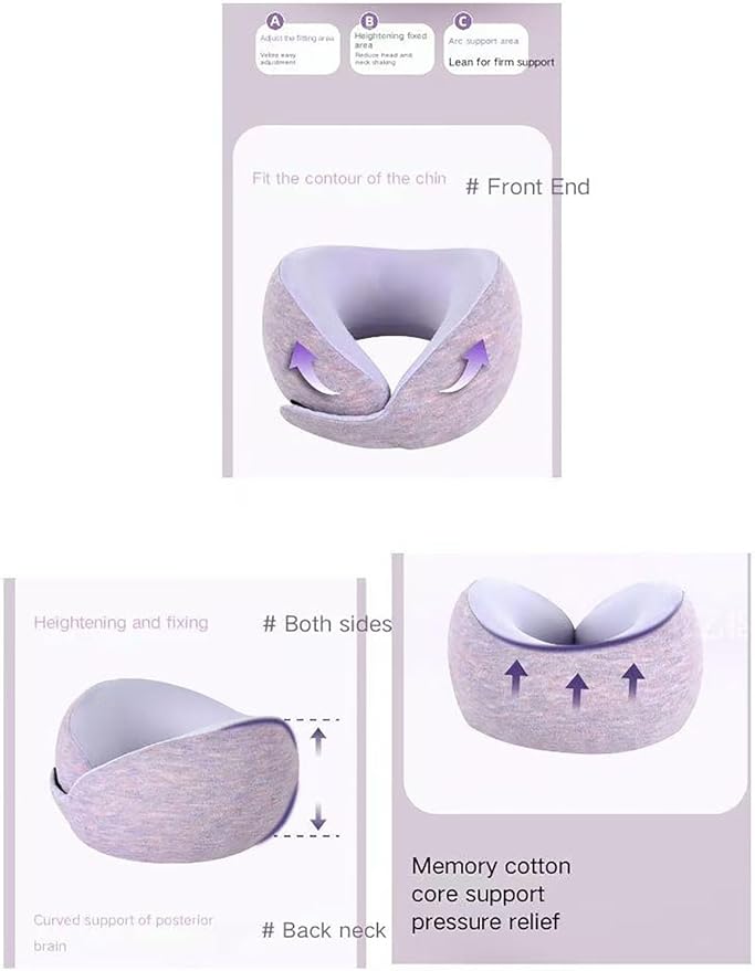 Kids Memory Foam Travel Neck Pillow, 360° Support,Travel U-Shaped Airplane Pillow, Foldable，Suitable for Commuting, Flying, Working, and Living at Home (Dark Gray)