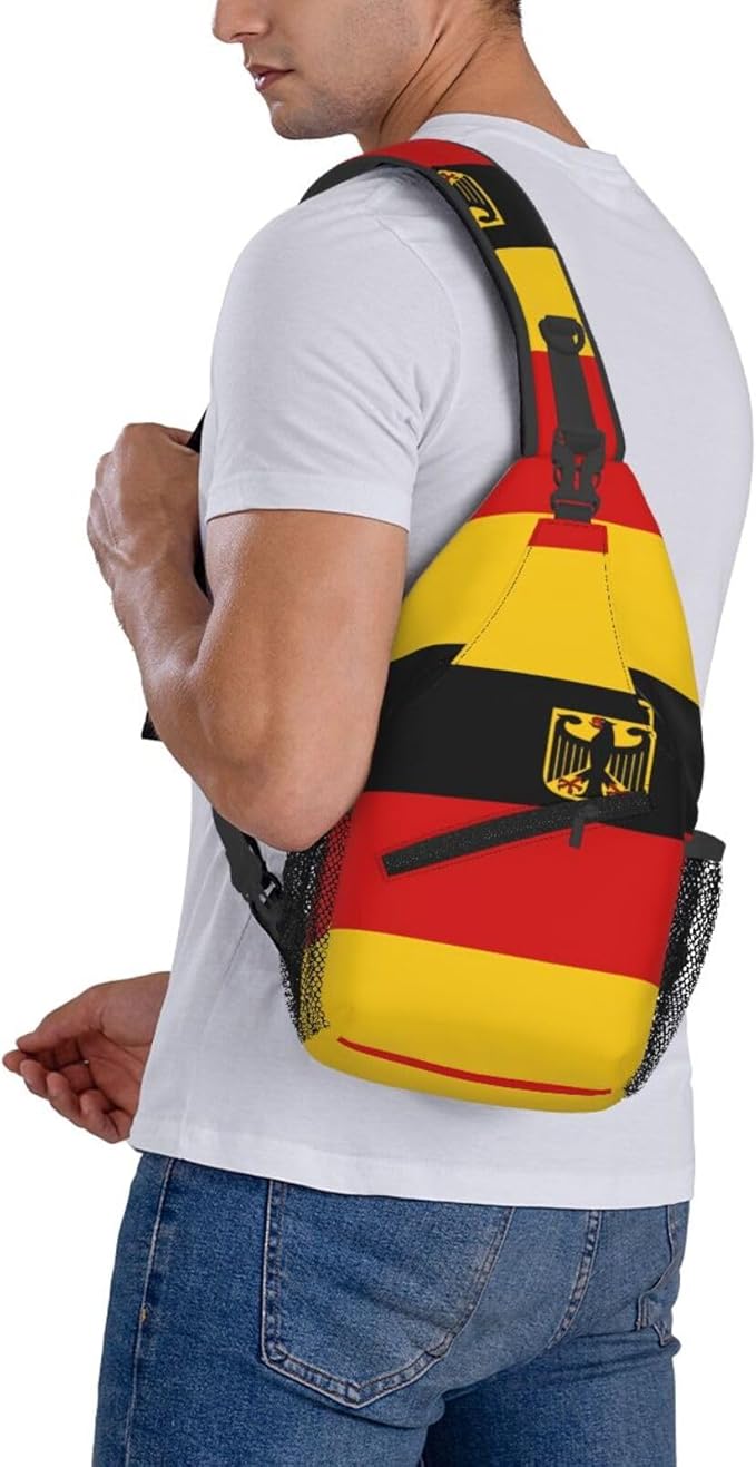 Germany Flag Sling Bag Multipurpose Crossbody Sling Backpack Travel Cycling Hiking Shoulder Bag For Women Men