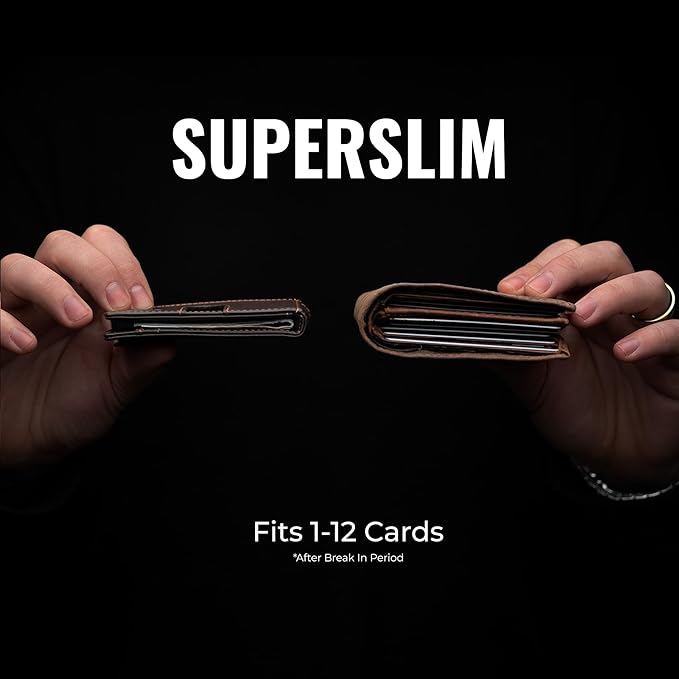 Kings Loot Money Clip Slim Minimalist Wallet for Men – RFID Blocking Leather Design with Money Clip – Front Pocket Bifold Holds 12 Cards – Stylish & Compact Wallets (Truffle/Engraved)