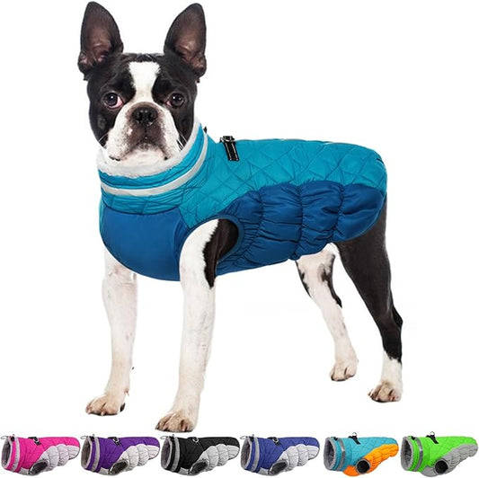 OUOBOB Dog Jackets for Medium Dogs,Medium Dog Coat,Warm Pet Winter Coat Zip Up Back,Waterproof Dogs Jacket with D-Ring,Pet Cold Weather Coats with Fleece Lined, Snowsuit Pug Boston Terrier,M