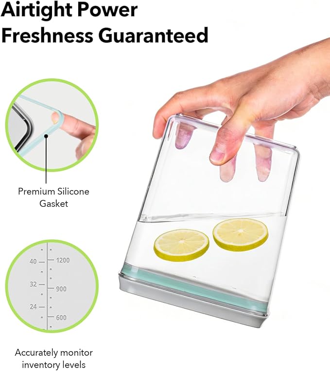 EQI Airtight Food Storage Container with One-Touch Lid, 12-Piece Set (1.3, 2.1, 2.9, 3.6 QT* 3) Stackable Durable BPA-Free for Baking Supplies, Pasta & Systematic Bulk Organization