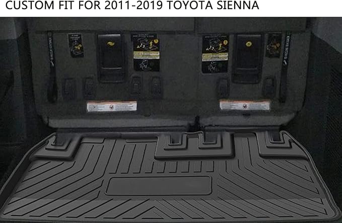 Sienna Cargo Mat - Compatible with 2011-2019 Toyota Sienna，All Weather Rear Cargo Liners Trunk Tray Floor mats，3D Tech Waterproof Durable Odorless TPO Accessories(Without Power Folding 3rd Row Seats)