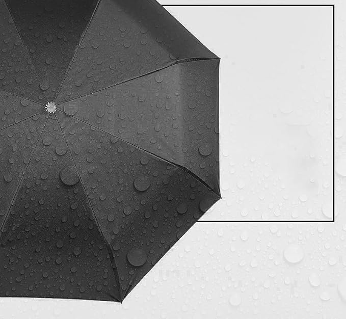 Windproof Travel Umbrella, Fully Automatic Open & Close, Portable Foldable Compact Design, Lightweight Reinforced Frame, UV Sun Protection for Outdoor, Black umbrella