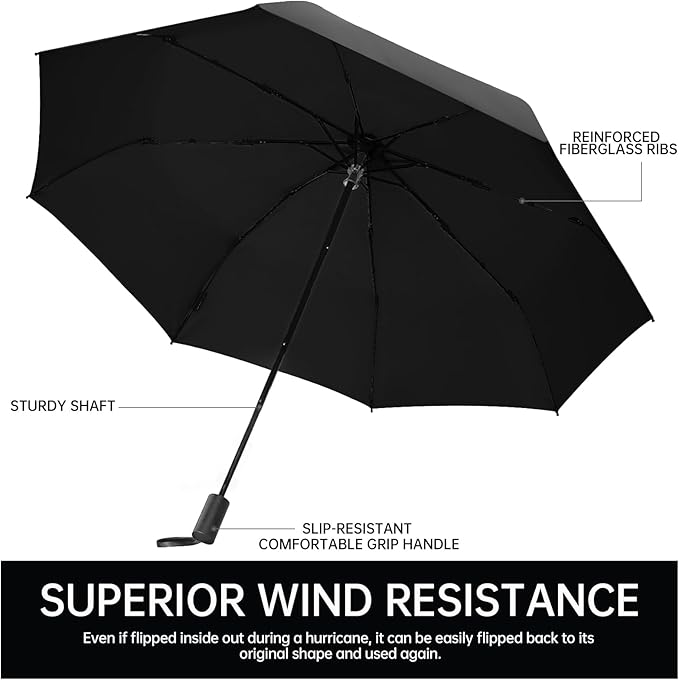 Compact Travel Umbrella, Small Pocket Mini Umbrella for Purse Wallet, UV Sun Rain Umbrellas for Backpack, Portable Folding Umbrellas for Women Kids