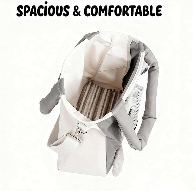 Pet Carrier Shoulder Bag, Canvas Soft Pet Travel Tote with Adjustable Strap & Breathable Mesh, Hands-Free Crossbody for Outdoor Walking/Vet Visits
