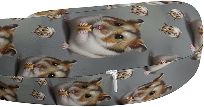 Chin Support Travel Pillow Memory Foam U Shaped Cushion Dwarf Hamster, Breathable Washable Cover for Men Women Airplane Car Sleep