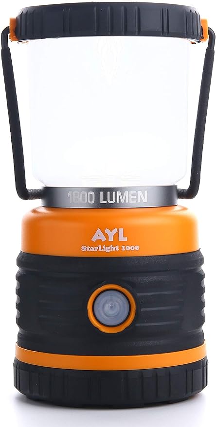 AYL LED Camping Lantern, Battery Powered LED 1800LM, 4 Camping Lights Modes, Perfect Lantern Flashlight for Hurricane, Emergency Light, Storm, Power Outages, Survival Kits, Hiking, Fishing, Tent, Home