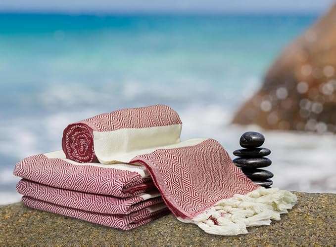 40x70 Personalized Beach Towel - Bachelorette, Bridesmaid & Wedding Gift, Home Decor - Red