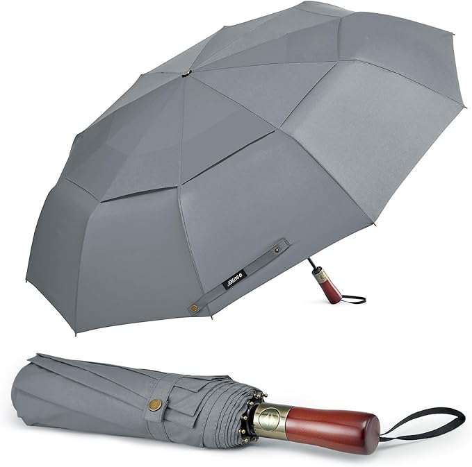 G4Free 54 Inch Large Compact Windproof Golf Umbrella for Rain Oversized Auto Open Close Folding Travel 10 Ribs Vented Double Canopy Umbrella for Women Men