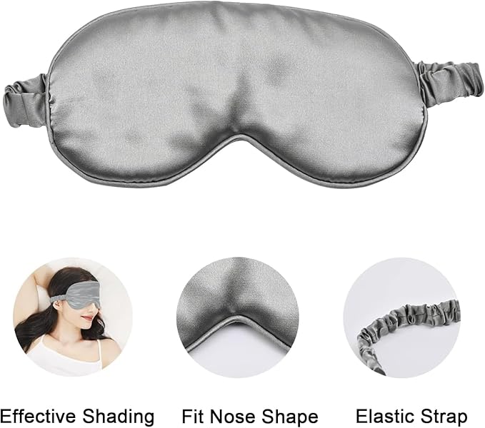 Sleep Masks 4 Pack Silky Eye Cover Soft Satin Blindfold Elastic Strap Night Eye Shade for Women Men