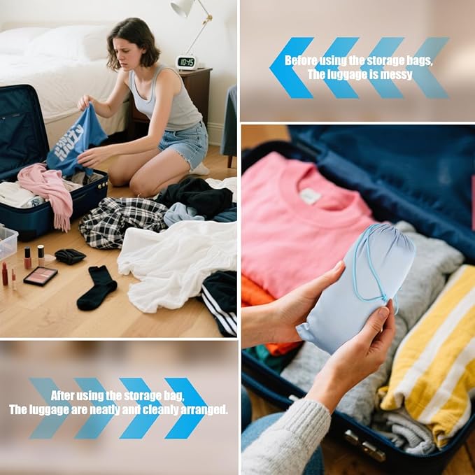 Microfiber Drawstring Bags, Multi-Size Soft Protective Pouches for Shoes, Ski Goggles, Sunglasses, Handbags & Camera Lenses