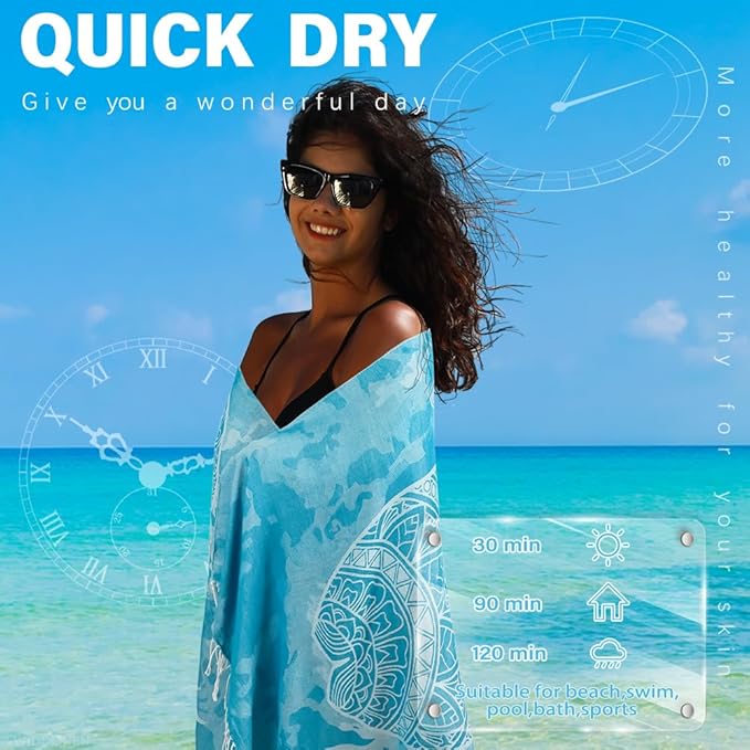 Thin Turkish Beach Towel Lightweight Quick Dry Absorbent Cotton Bathroom Bath Pool Swim Towels Extra Large Oversized Sand Free Beach Accessories Essentials Cloud Gifts for Adult