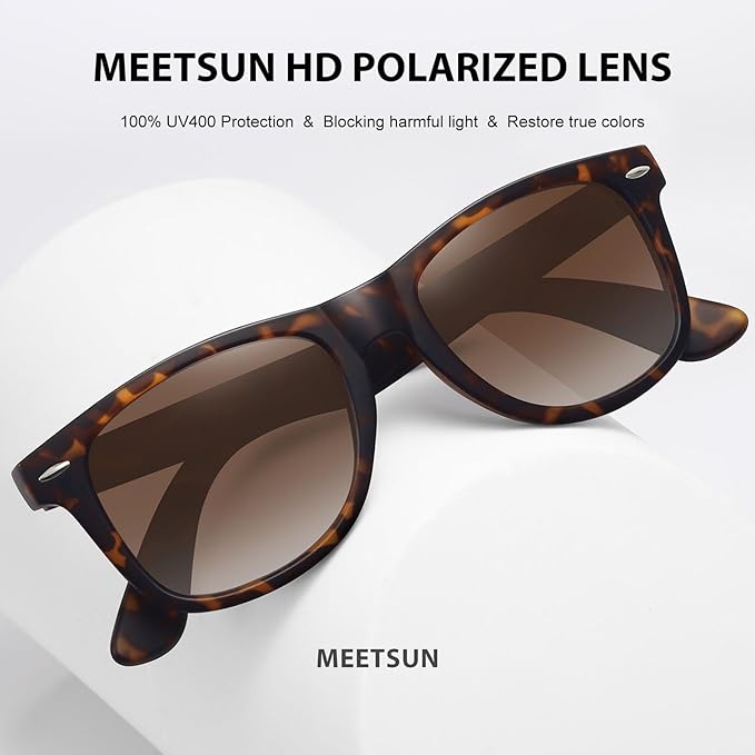 MEETSUN Polarized Sunglasses for Women Men Classic Retro Trendy Driving Sun Glasses UV400 Protection (3 Pack)
