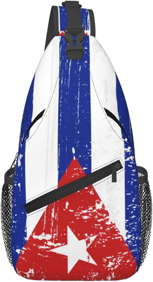 Cuba Flag Sling Bag Multipurpose Crossbody Sling Backpack Travel Cycling Hiking Shoulder Bag For Women Men