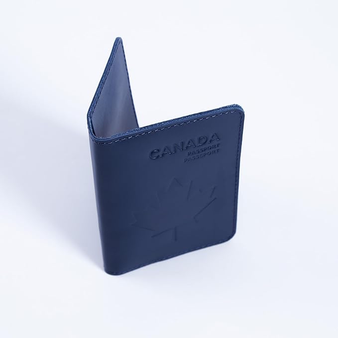 INCARNE Leather Passport Cover - Passport Wallet - Passport Sleeve with Card Slots & Note Compartment, Classic Blue
