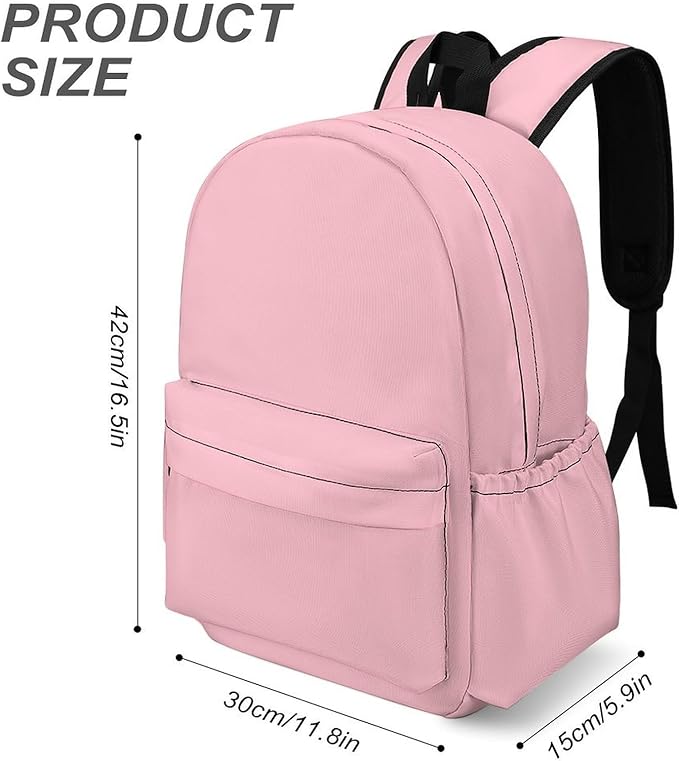 Pink Backpack Adult Travel Daybag for Women Men College Backpack for Vacation Hiking Camping Bag