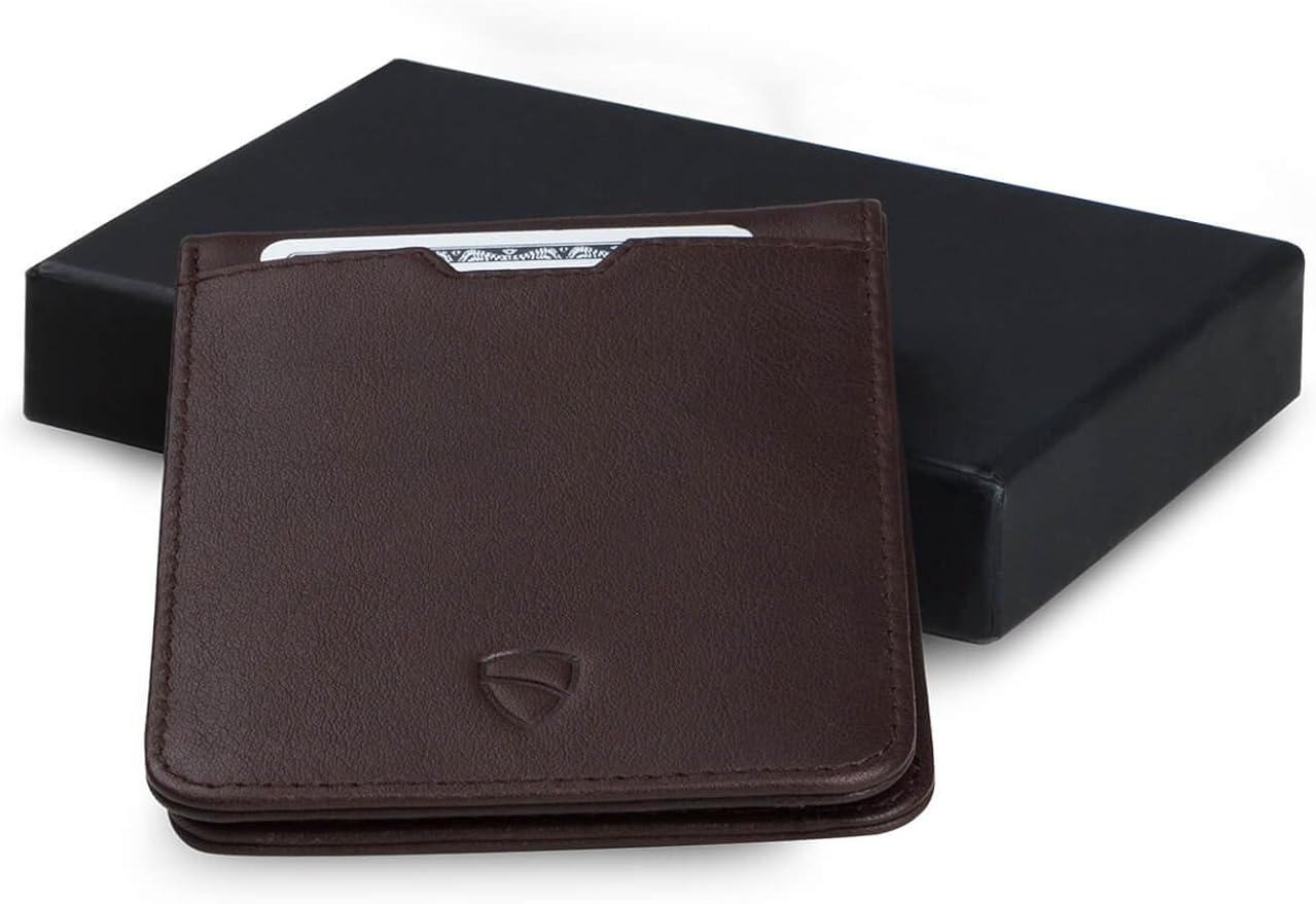 Vaultskin MANHATTAN Slim RFID Blocking Bifold Leather Wallet for Men - Minimalist Front Pocket Card Holder, Holds 9 Cards & Cash, Premium Italian Leather