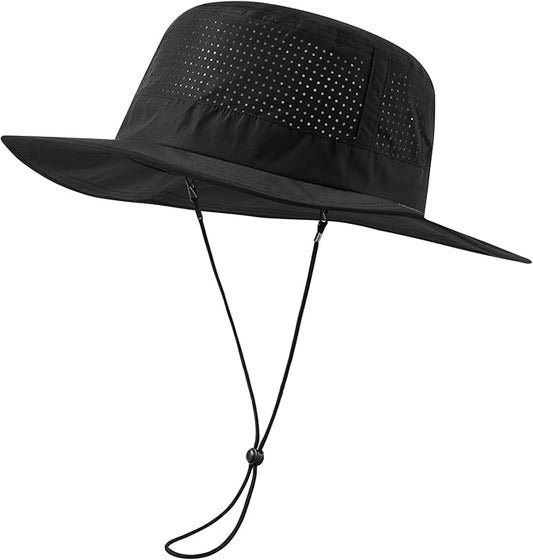 UPF 50+ Bucket Sun Hat with Laser Perforated Mesh Cooling Adjustable Breathable Lightweight for Outdoor Men Women