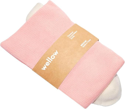 Wellow Premium Socks (Compression Socks - Regular) for Men & Women, Made with Viscose from Bamboo, Knee High, 18-25 mmHg