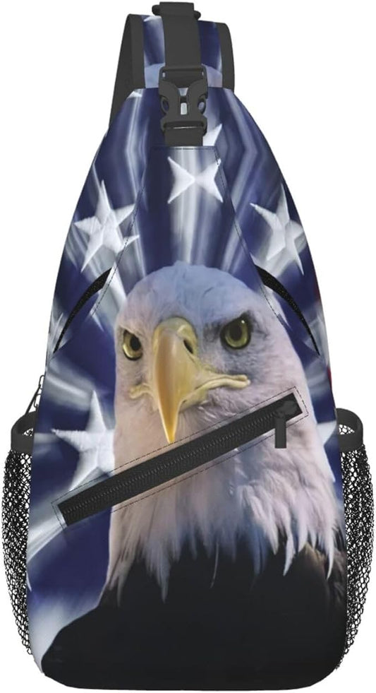 American Flag Sling Bag Multipurpose Crossbody Sling Backpack Travel Cycling Hiking Shoulder Bag For Women Men