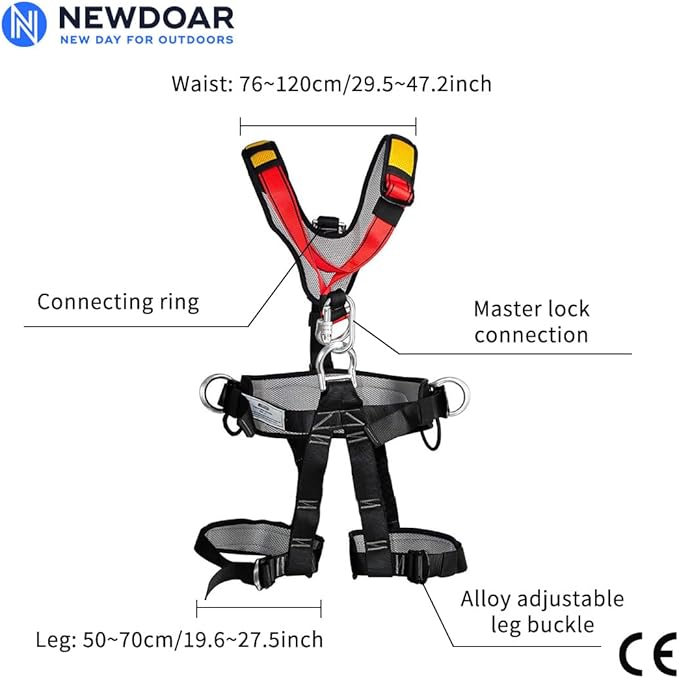NewDoar Climbing Harness CE Certification Rock Climbing Rappelling Equipment Body Guard Protect Rappelling Rescuing Equip