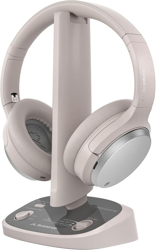 Avantree Crescendo 3D – 3D Surround Wireless TV Headphones with Cinema Mode, HDMI Soundbar Passthrough, Replaceable Battery, 60H Playtime, Works with All TVs Including Samsung & LG