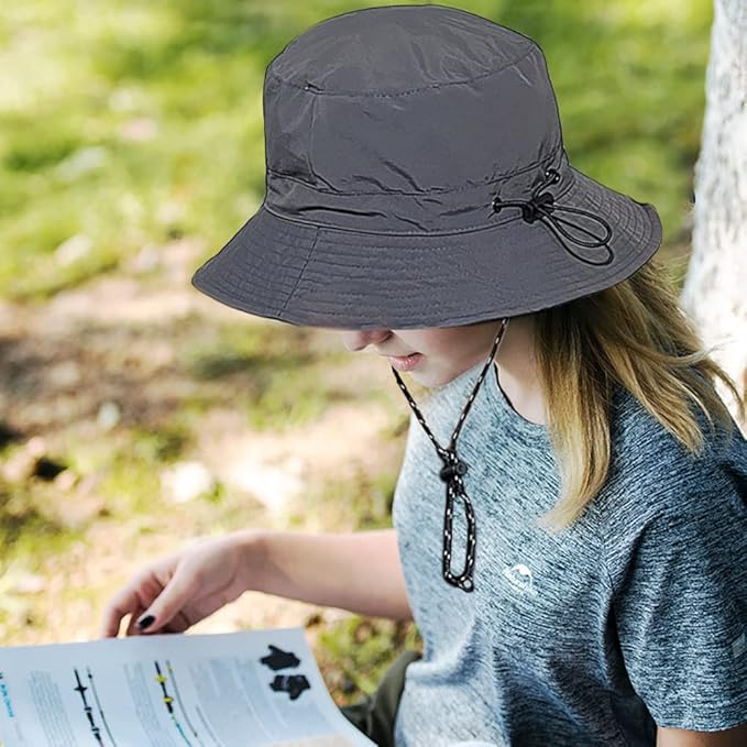 Waterproof Bucket Hat for Women and Men - UV Protection Beach Sun Hat Fishing Safari Boonie Hat Rain Hat Adjustable Packable