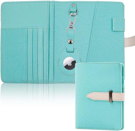 Deziliao Passport Wallets, Mulit-Purpose RFID Blocking Passport Holder AirTag Wallet, Travel Wallet（Blue-White）