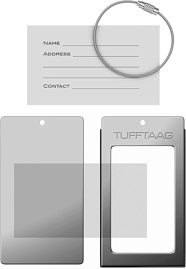 Luggage Tags Business Card Holder by TUFFTAAG - Durable Travel ID Bag Tag in Multiple Color Options, Perfect for Suitcases, Backpacks, and Carry-Ons, Easy Identification, Secure and Stylish