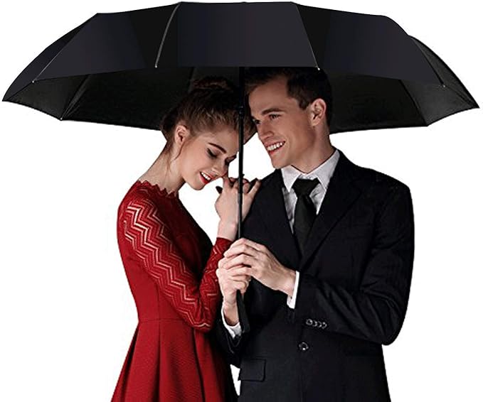SIEPASA Windproof Travel Compact Umbrella-Automatic Umbrellas for Rain-Compact Folding Umbrella, Travel Umbrella Compact, Windproof Umbrellas for Men Women Teenage.(Black, 54 Inch)
