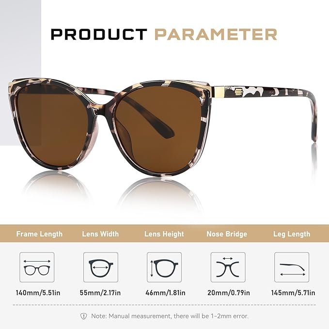 Trendy Cat Eye Sunglasses for Women Fashion Cateye UV400 Protection Glasses CL22017