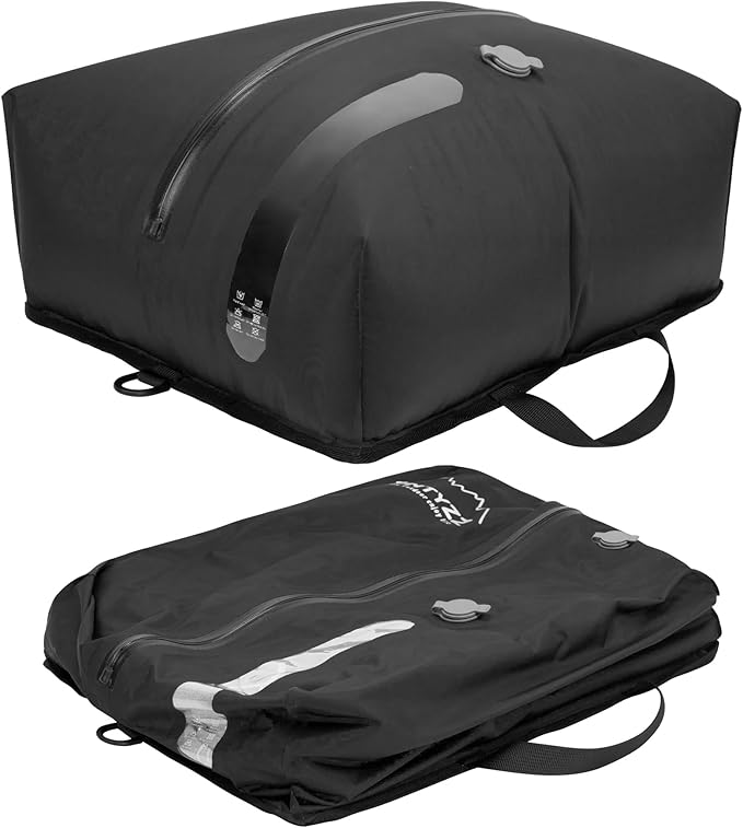 ONTYZZ Travel Vacuum Compression Bags Reusable Compression Bag with IP67 Waterproof Zipper Space Saver Vacuum Bags for Suitcase,One Pack Black（NO PUMP!）