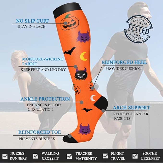 FuelMeFoot 3 Pack Copper Compression Socks - Compression Socks Women & Men Circulation - Best for Medical,Running,Athletic
