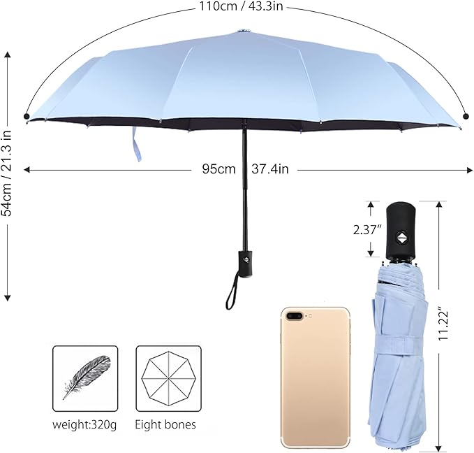 Shinok Travel Umbrella Compact Folding Sun Umbrellas Lighweight Auto Open Close for Women Parasol