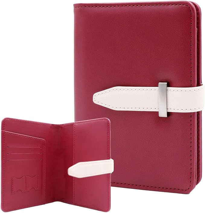 Passport Holder with Airtag for Women/Men,Airtag Passport Wallet for Travel,Cute Passport Holder Rfid Blocking,Travel Wallet for Cards Passport Cover Case (Wine red)