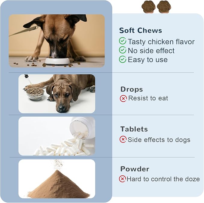 Melatonin for Dogs, Dog Calming Chews for Sleep Aid, Fireworks, Storms, Thunder, Barking, Separation, Calming Chews for Dogs with Valerian Root & L-Theanine, 90 Count